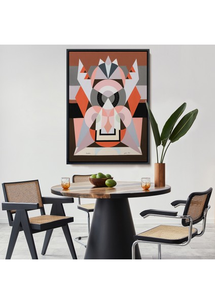 Çerçeveli Dekoratif Kanvas Tablo, Auguste Herbin - Simetrik Bileşim TABLOSU-8101