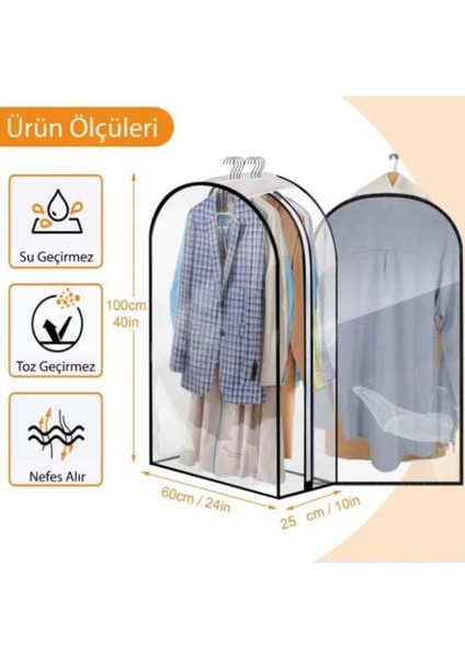 Şeffaf Pvc Çoklu Takım Elbise Kılıfı ve Dolap Düzenleyici Hurç, Beyaz Renkli. fiyatları