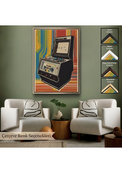 Çerçeveli Dekoratif Kanvas Tablo, Atari Vintage Klasik Model TABLOSU-8068