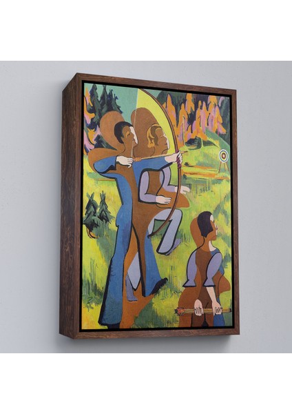 Çerçeveli Dekoratif Kanvas Tablo, Ernst Ludwig Kirchner - Okçular Tablosu - ARCHERS-8064
