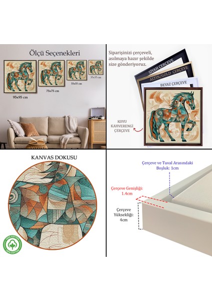 Çerçeveli Dekoratif Kanvas Tablo, Picasso Tarzı Renkli TABLOSU-8301 indirimleri