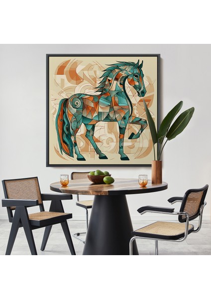 Çerçeveli Dekoratif Kanvas Tablo, Picasso Tarzı Renkli TABLOSU-8301