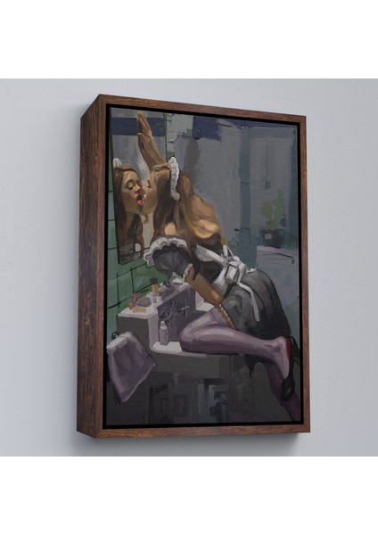 Çerçeveli Dekoratif Kanvas Tablo, Aynadaki Kadın TABLOSU-7814 fiyatları