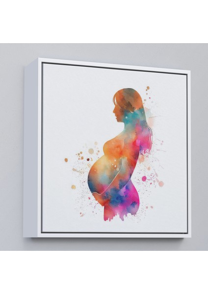 Çerçeveli Dekoratif Kanvas Tablo, Hamile Kadın Tablosu - Kadın Doğum Hastane Doktor HEDIYESI-8321