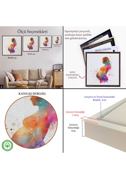 Çerçeveli Dekoratif Kanvas Tablo, Hamile Kadın Tablosu - Kadın Doğum Hastane Doktor HEDIYESI-8321 indirimleri