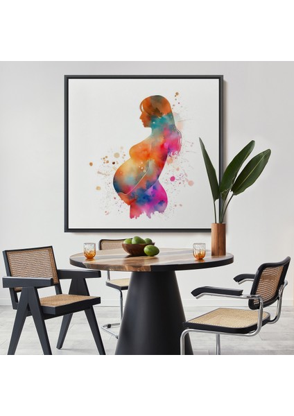 Çerçeveli Dekoratif Kanvas Tablo, Hamile Kadın Tablosu - Kadın Doğum Hastane Doktor HEDIYESI-8321