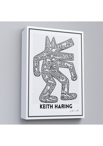 Çerçeveli Dekoratif Kanvas Tablo, Keith Haring - Köpek Tablosu - DOG-8047 fırsatları