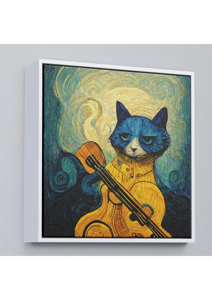 Çerçeveli Dekoratif Kanvas Tablo, Kedi Doku TABLOSU-8357 fırsatları