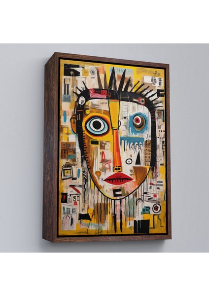 Çerçeveli Dekoratif Kanvas Tablo, Sürreal Insan Yüzü TABLOSU-8001