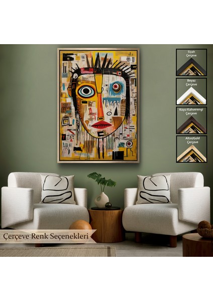 Çerçeveli Dekoratif Kanvas Tablo, Sürreal Insan Yüzü TABLOSU-8001