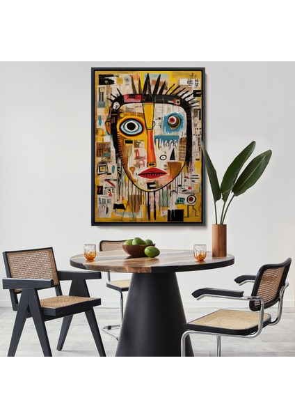 Çerçeveli Dekoratif Kanvas Tablo, Sürreal Insan Yüzü TABLOSU-8001