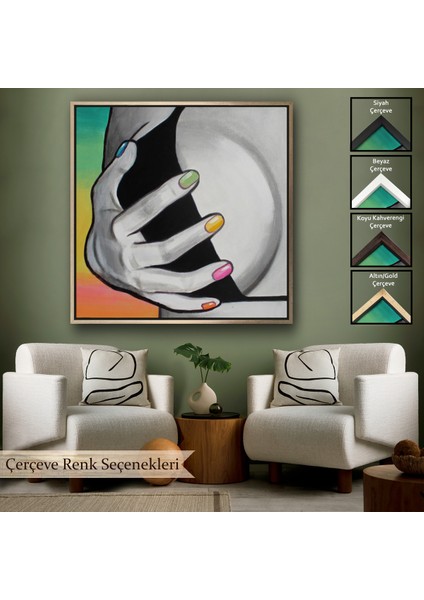 Çerçeveli Dekoratif Kanvas Tablo, Gün Batımı Sol Göğüs TABLOSU-8300