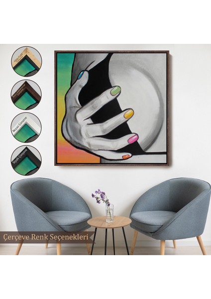 Çerçeveli Dekoratif Kanvas Tablo, Gün Batımı Sol Göğüs TABLOSU-8300