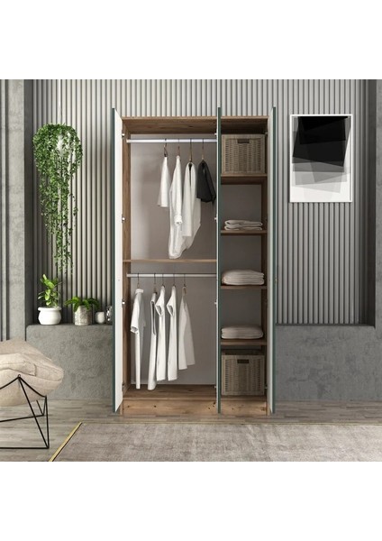 Luna 3 Kapaklı Bazalı Gardırop Tamamı Mdf modelleri