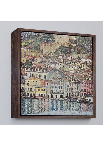 Çerçeveli Dekoratif Kanvas Tablo, Gustav Klimt Garda Denizi Tablosu - Malcesine Am GARDASEE-8344