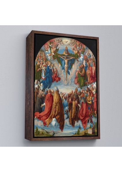Çerçeveli Kanvas Tablo, Albrecht Dürer - Üçlü Birliğin Hayranlığı - Adoration Of The TRINITY-8054 fiyatları