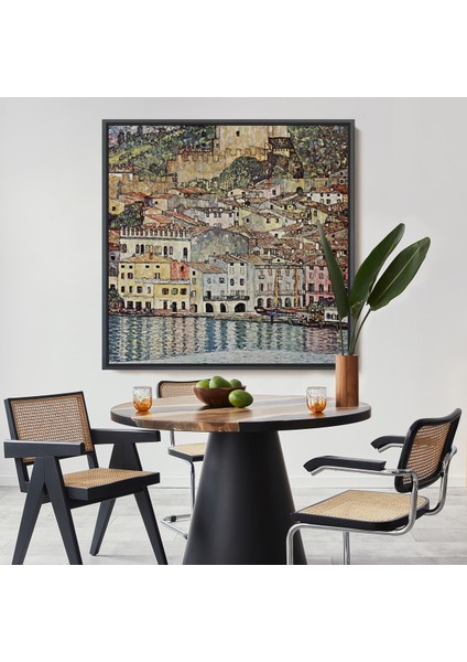 Çerçeveli Dekoratif Kanvas Tablo, Gustav Klimt Garda Denizi Tablosu - Malcesine Am GARDASEE-8344