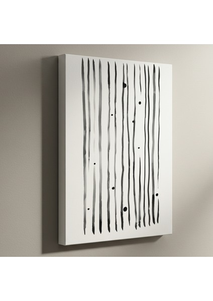 Soyut Siyah Beyaz Çizgi Tablosu