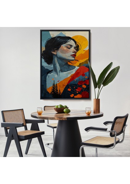 Çerçeveli Dekoratif Kanvas Tablo, Soyut Güzel Kadın TABLOSU-7922