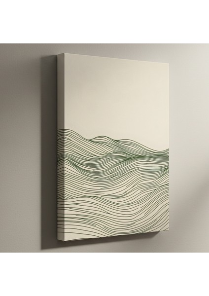 Minimalist Dalga Desenli Soyut Sanat Tablosu