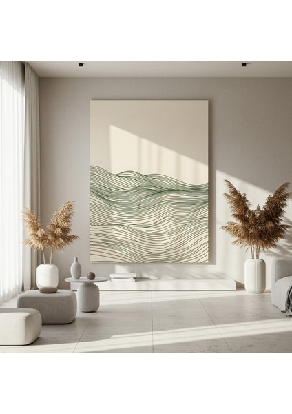Minimalist Dalga Desenli Soyut Sanat Tablosu fırsatları