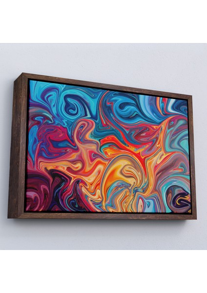 Çerçeveli Dekoratif Kanvas Tablo, Renkli Mermer Desenli TABLO-7204 fiyatları