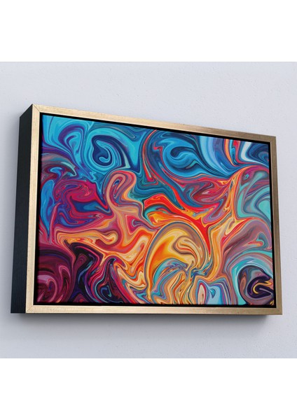Çerçeveli Dekoratif Kanvas Tablo, Renkli Mermer Desenli TABLO-7204 modelleri