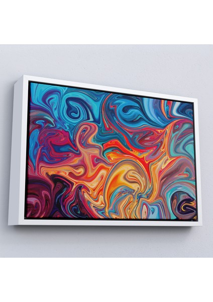 Çerçeveli Dekoratif Kanvas Tablo, Renkli Mermer Desenli TABLO-7204 fırsatları