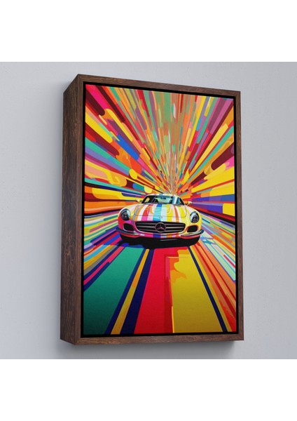 Çerçeveli Dekoratif Kanvas Tablo, Renkler Içinden Çıkan Mersedes TABLOSU-7959 fiyatları