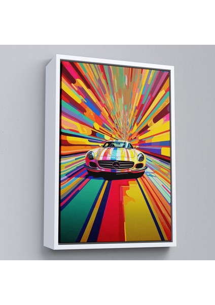 Çerçeveli Dekoratif Kanvas Tablo, Renkler Içinden Çıkan Mersedes TABLOSU-7959 fırsatları