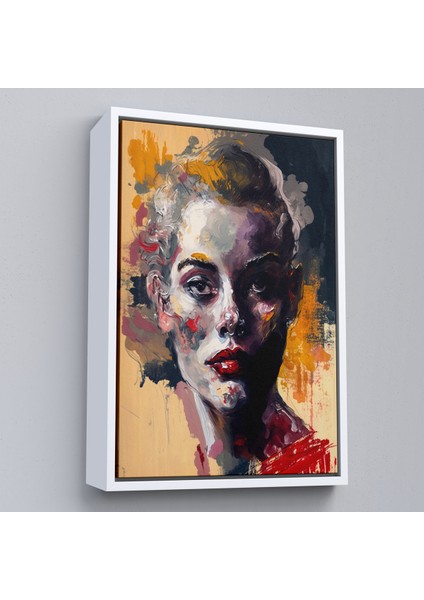 Çerçeveli Dekoratif Kanvas Tablo, Soyut Kadın TABLOSU-8005
