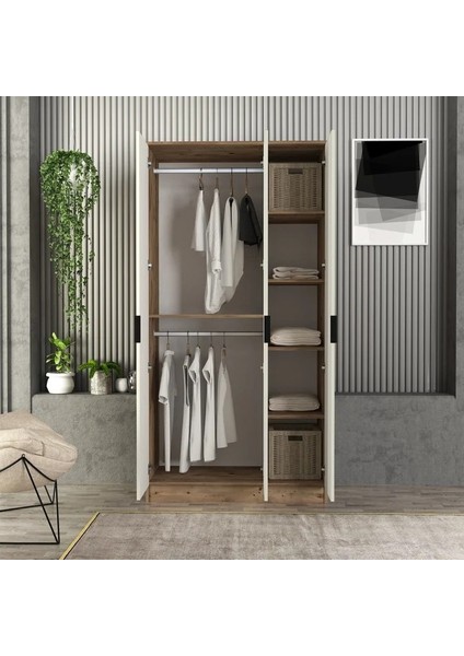 Derin 3 Kapaklı Bazalı Gardırop Tamamı Mdf modelleri