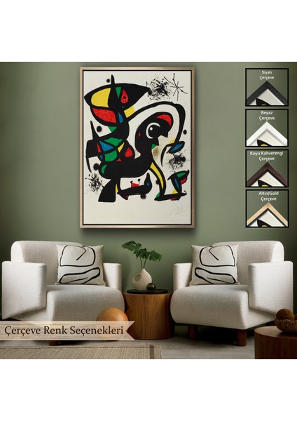 Çerçeveli Dekoratif Kanvas Tablo, Joan Miro - Acıtmadan Vurun TABLOSU-8096