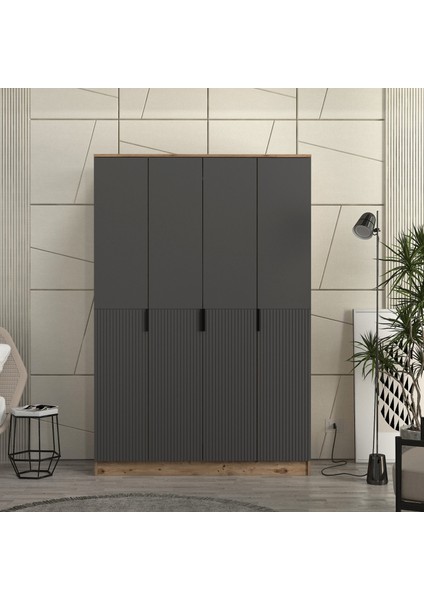 Venüs 4 Kapaklı Bazalı Gardırop Tamamı Mdf fiyatları