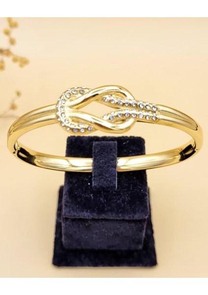 Nodia Düğüm Gold Çelik Kelepçe Bileklik