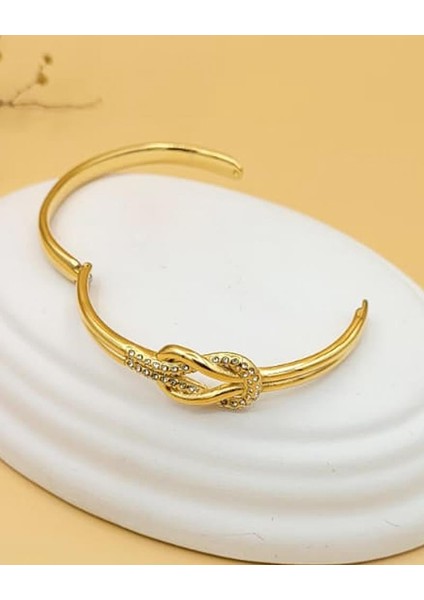 Nodia Düğüm Gold Çelik Kelepçe Bileklik modelleri
