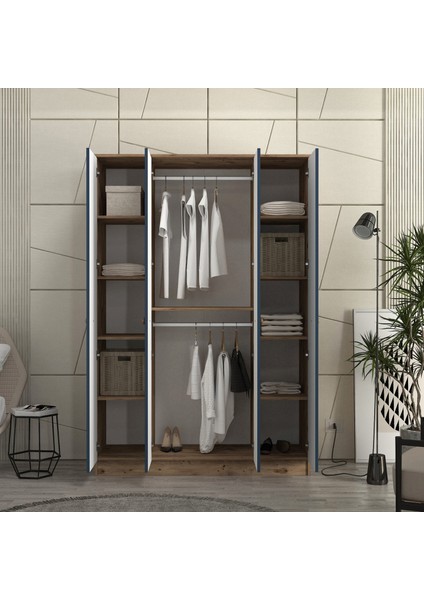 Mila 4 Kapaklı Bazalı Gardırop Tamamı Mdf modelleri