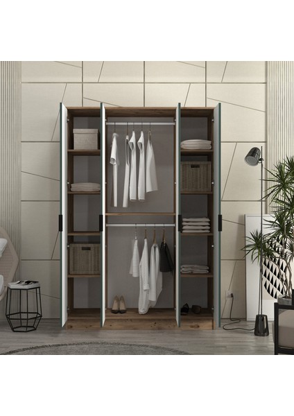 Derin 4 Kapaklı Bazalı Gardırop Tamamı Mdf modelleri