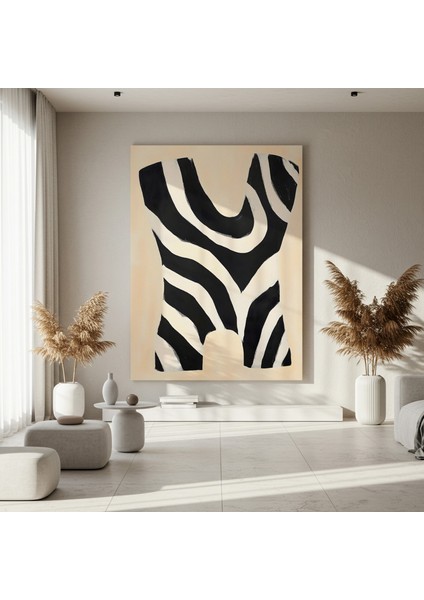 Soyut Zebra Desenli Modern Sanat Tablosu fırsatları