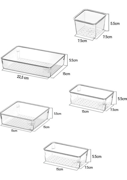 Beyaz 5 Parça Çekmece Içi Modüler Düzenleyici, Makyaj ve Takı Organizer modelleri