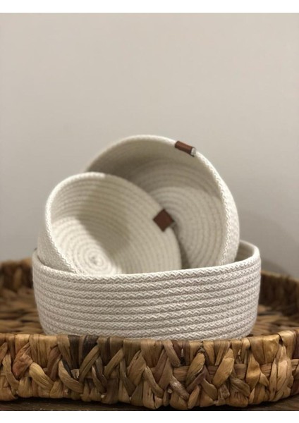 Üçlü Hasır Organizer Sepet Seti, Çok Amaçlı ve Şık Depolama Çözümü fiyatları