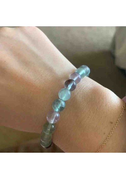 Florit Bileklik – Zihinsel Netlik ve Pozitif Enerji Taşı - 100%100 Doğal Değerli Taş- 8 mm modelleri