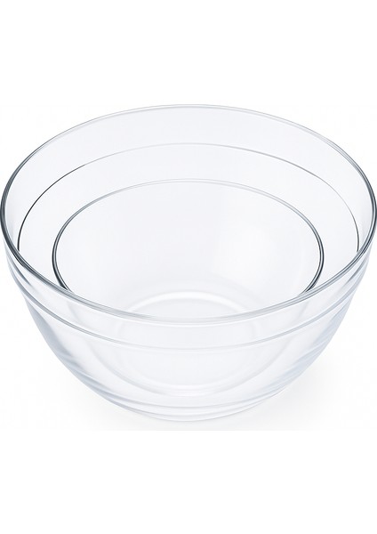 Sımax Simax 3’lü Üfleme Cam Kase Seti – Isıya Dayanıklı, Sağlıklı Borosilikat Cam (0,75 / 1,5 / 2,5 Lt)