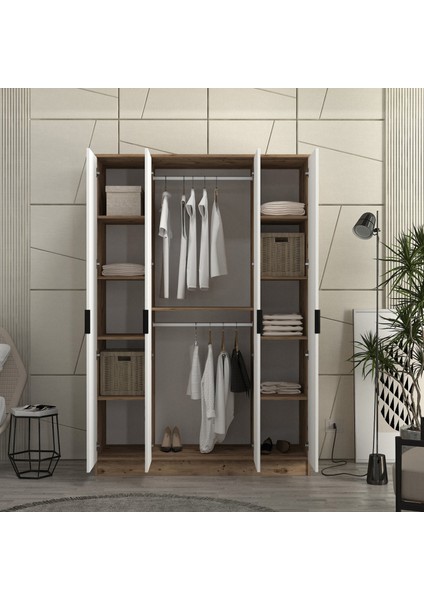 Derin 4 Kapaklı Bazalı Gardırop Tamamı Mdf modelleri