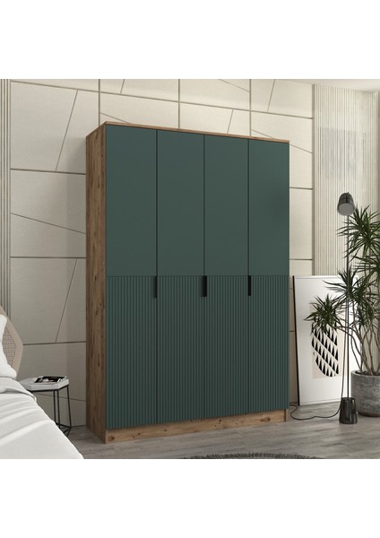 Venüs 4 Kapaklı Bazalı Gardırop Tamamı Mdf