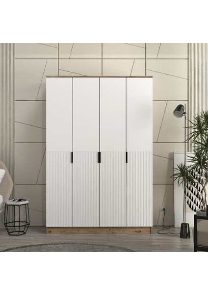 Venüs 4 Kapaklı Bazalı Gardırop Tamamı Mdf fiyatları