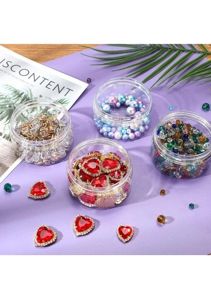 Turuncu 3,8cm 10ML Şeffaf Mini Saklama Kutusu 2'li modelleri