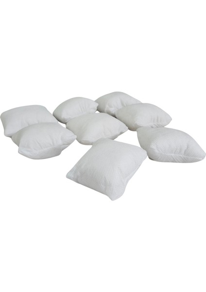 8'li Beyaz Yastık Düzenleyici, Takı ve Saat Saklama, 8x8 cm