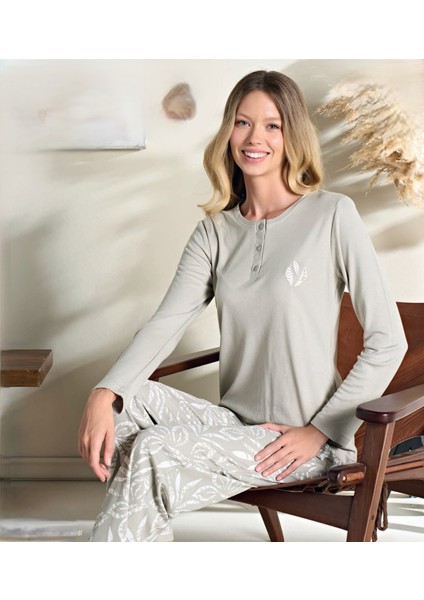 Battal Vizon Uzun Kollu Pijama Takım 3118