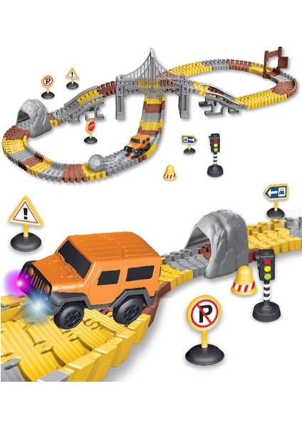 Inşaat Temalı Hareketli Raylı Araçlı Köprülü 192 Parça